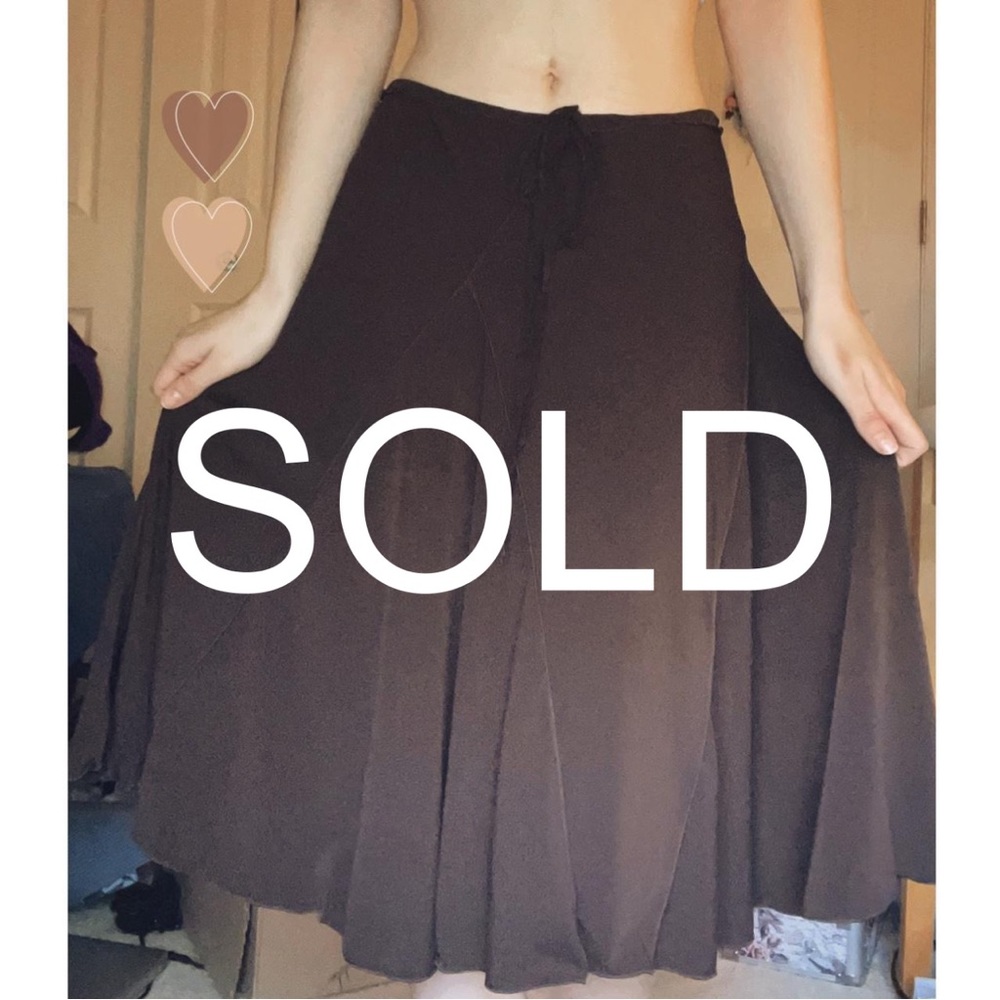 Max studio Dark brown long flow skirt
